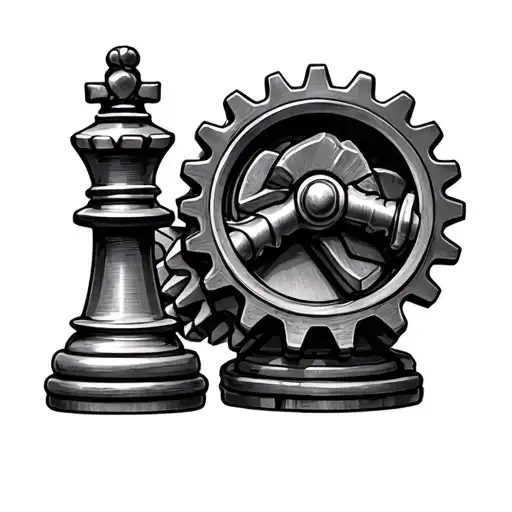 King Chess Piece Made Of Gears