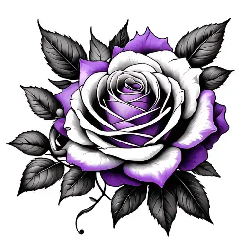 Purple Sobriety Rose Intertwined