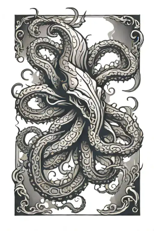 Black Evil Kraken Thigh Sleeve