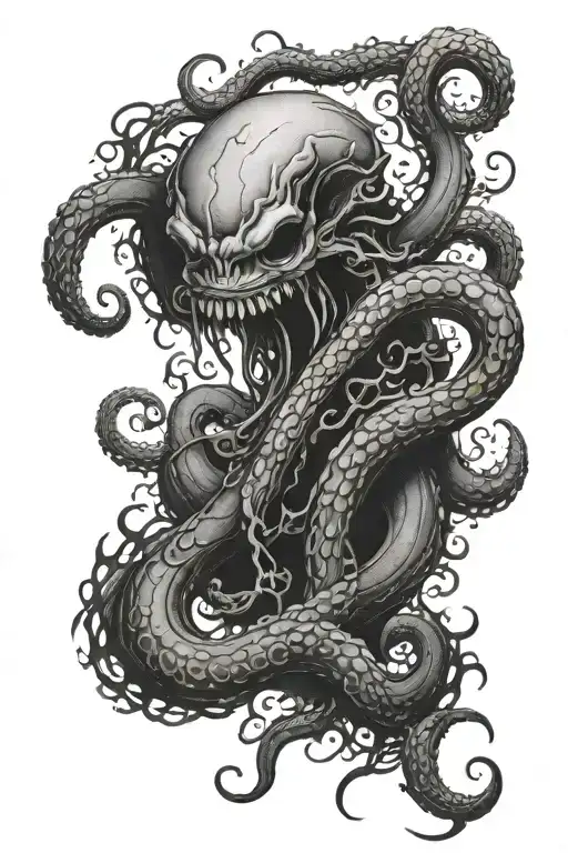 Black Evil Kraken Thigh Sleeve