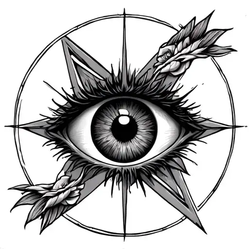 Eye Of Hour Us And Pentagram Mixed
