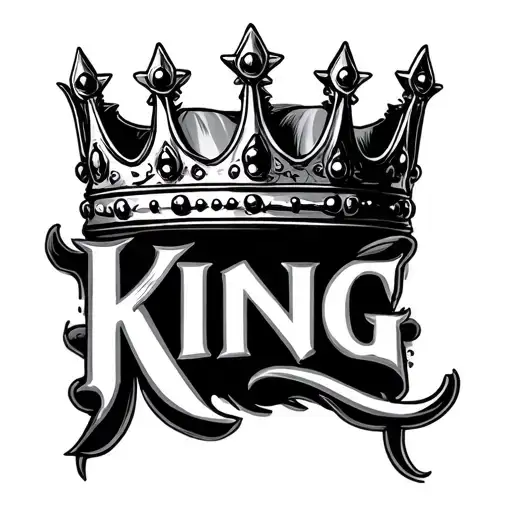 King Crown On The Word King