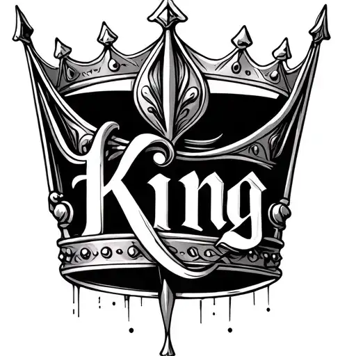 King Crown On The Cursive Word King Gemini Theme