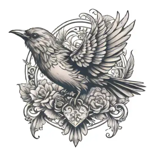 Little Flying Bird With Key Design