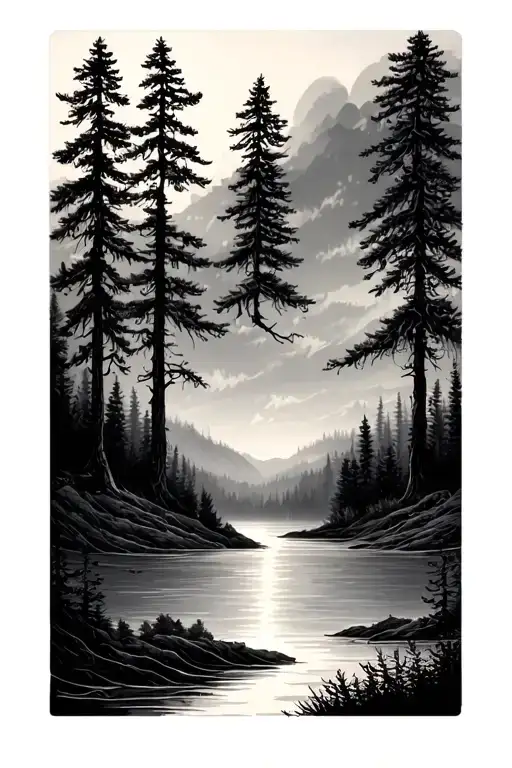 Pine Trees Half Sleeve