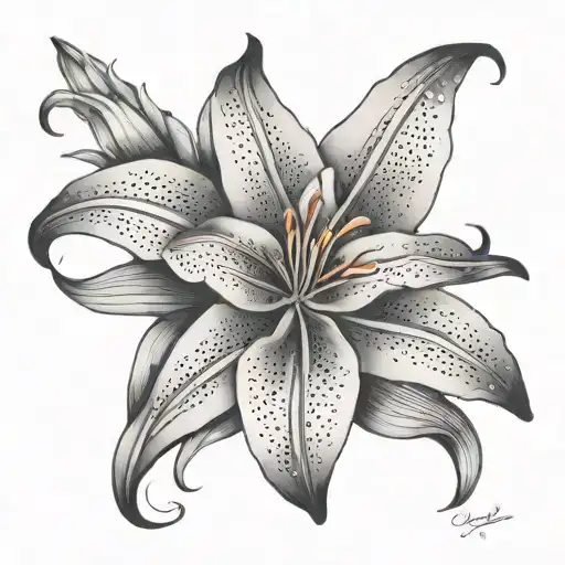 Stargazer Lily And Stars Shining