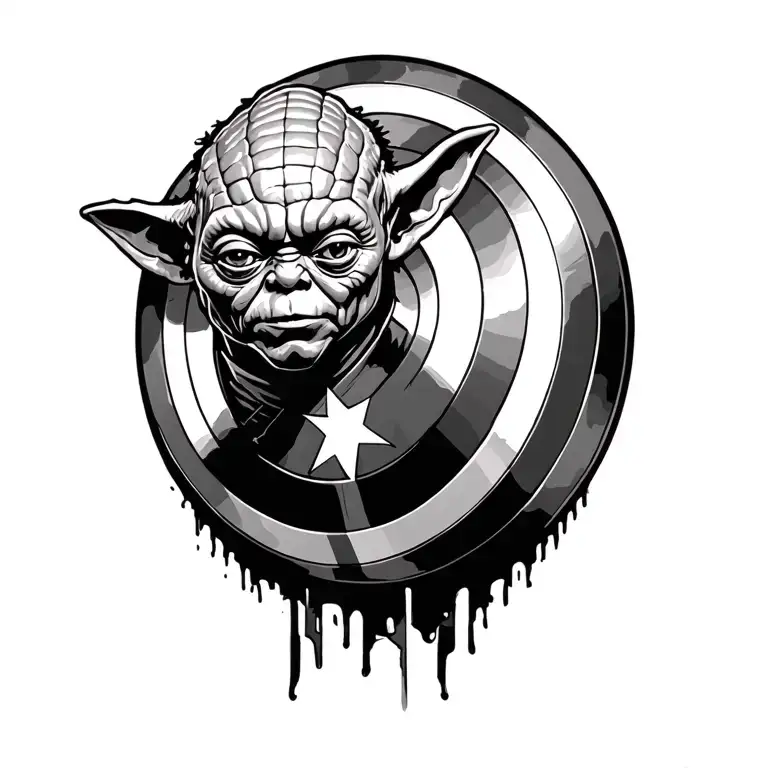 Yoda With Captain America Shield