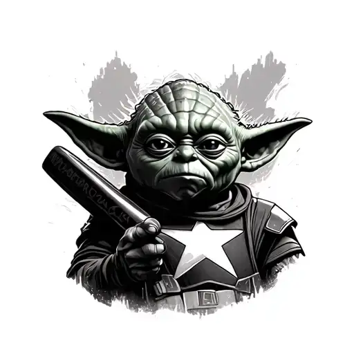 Yoda With Captain America Shield