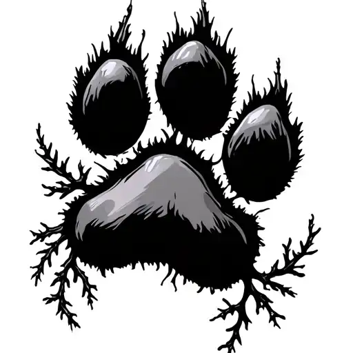 Paw Print With Roots