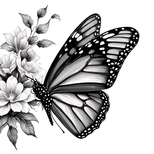 Feminine Back Of Neck Tattoo Monarch Butterfly
