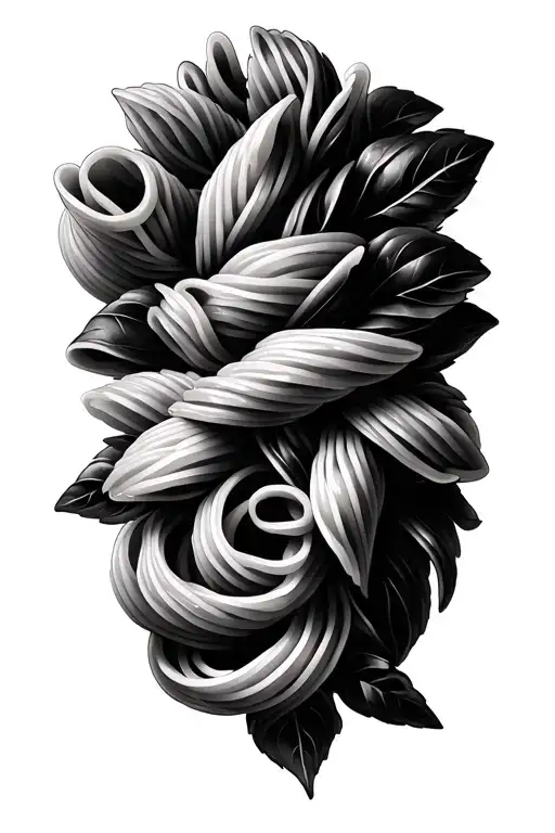 Pasta Collage With Basil