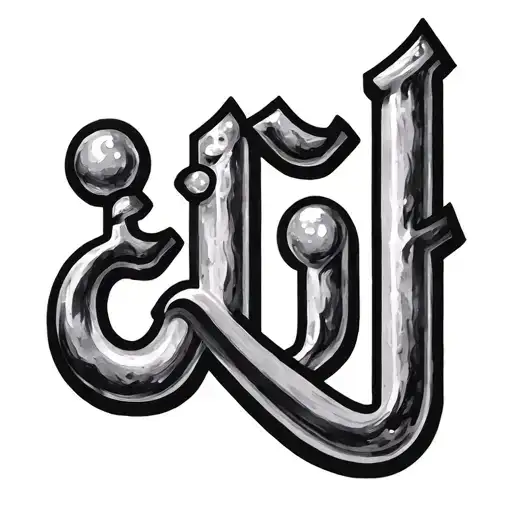 Arabic First Letter Elif And Water Molecule