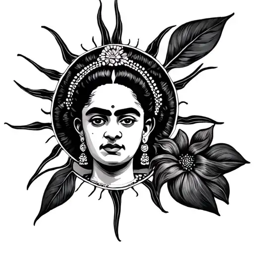 Frida Kahlo's Face On A Sun