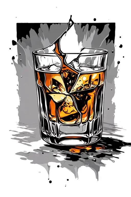 Broken Whiskey Glass