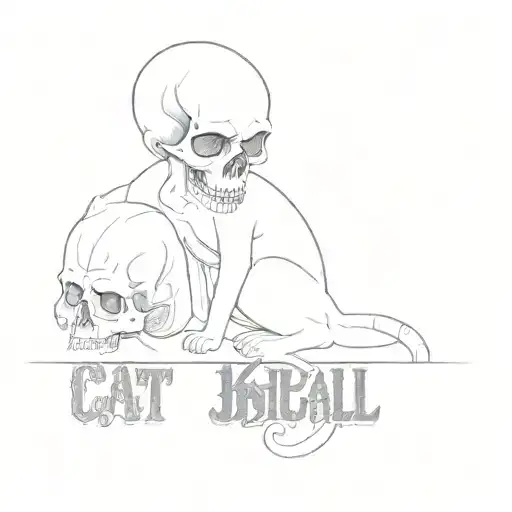 A Cat And A Skull