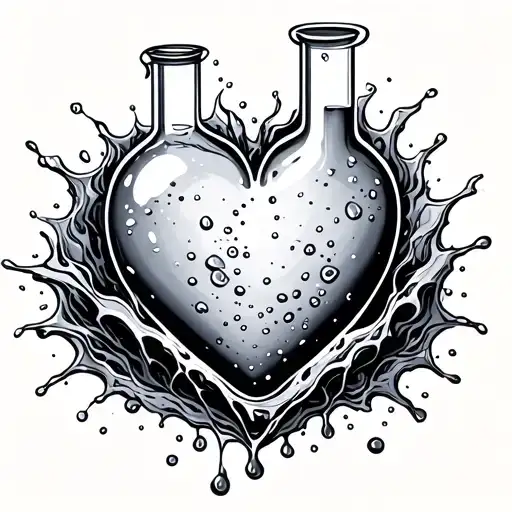 Beakers Breaking Seeping Fluid Creating A Heart Around The Knee