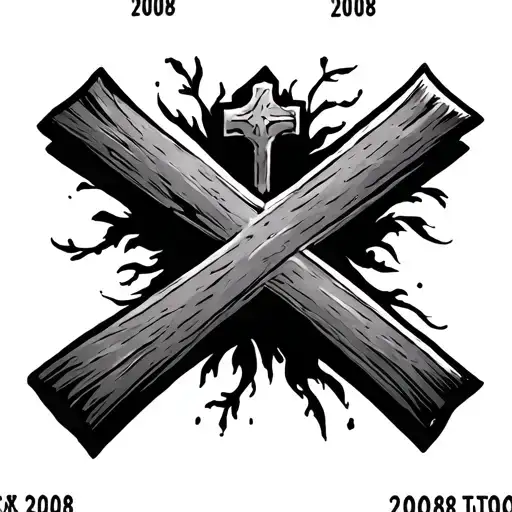 Cross With The Dates 2008 And 2008