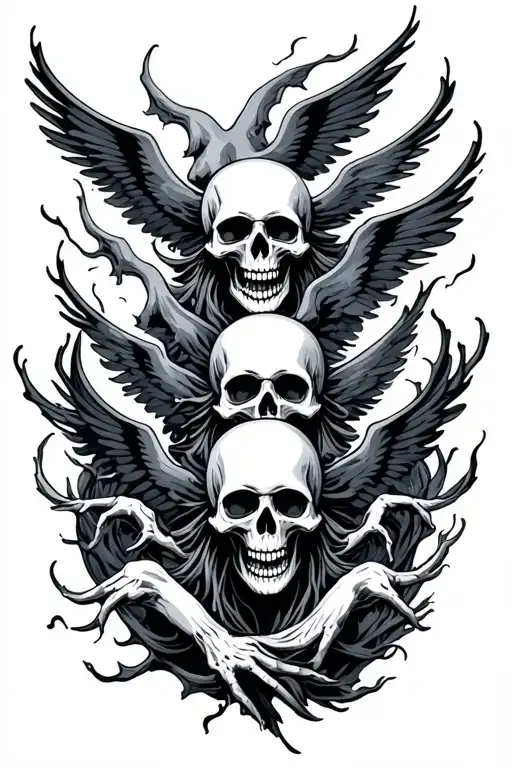 Skulls And Ghosts Flying