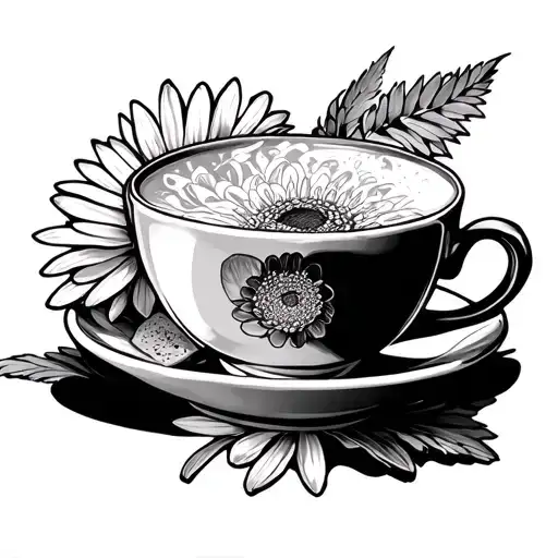 So Its A Tea Cup With A Chip And Aster On The Side Like