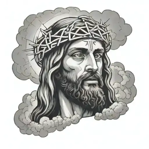 Black Israelite Jesus With Clouds An Crosses