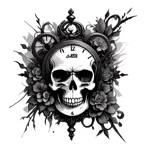 Skull And Clock