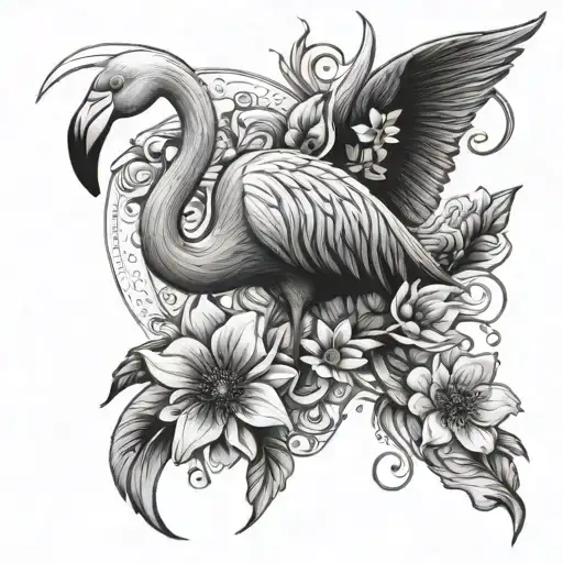 Flamingo Made From Flowers