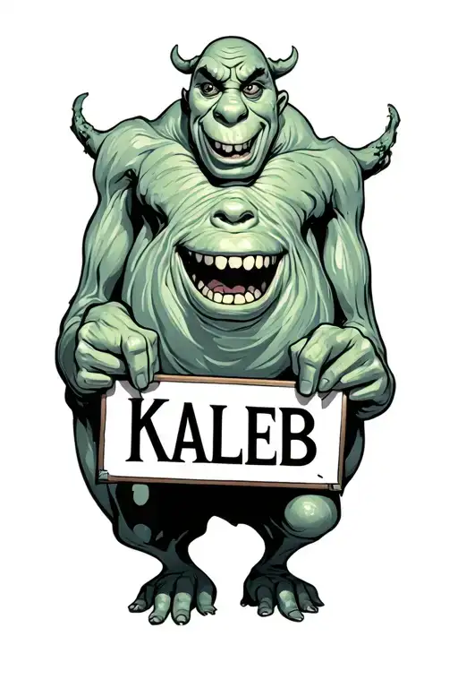 Stream Train And Oogie Boogie Holding A Sign Saying Kaleb