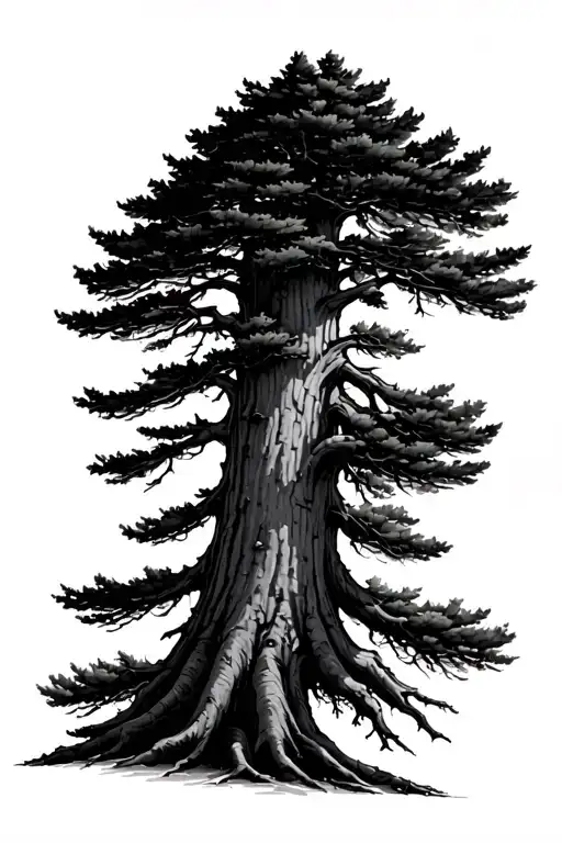 Giant Sequoia Tree Silhouette