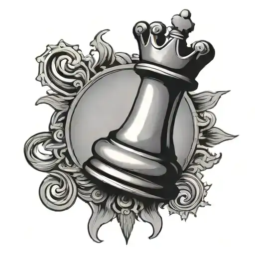 Pawn Chess Piece With A Tilted Crown