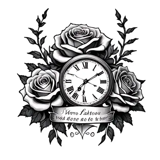 Roses And Clock And Deceased Person Name