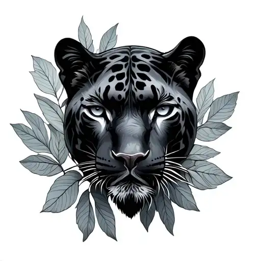 Panther And Leaves Forming