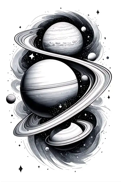 Galaxy Filled With Planets Orbiting Twinkling Star