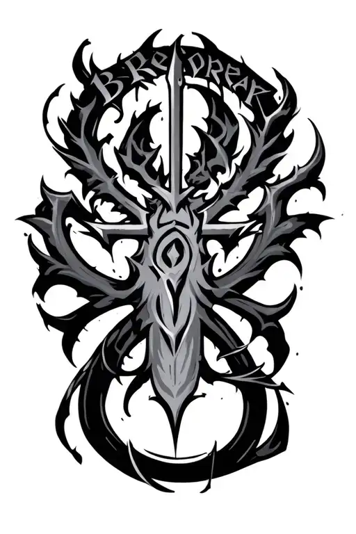 Umm Berserk Symbol And Some Cool Designs With Words For Full Sleeve