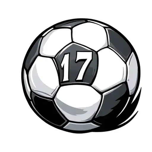 Soccer Ball Soccer Shirt With Number 17
