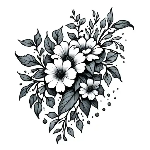Medical Theme Flowers And Vines On Back Of Hand Growing Up Wrist
