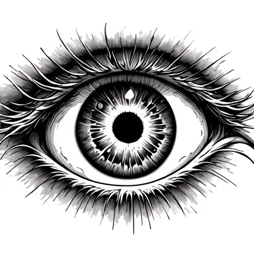 Forearm Tattoo Of An Eyeball With A Reflecting A Storm Inside