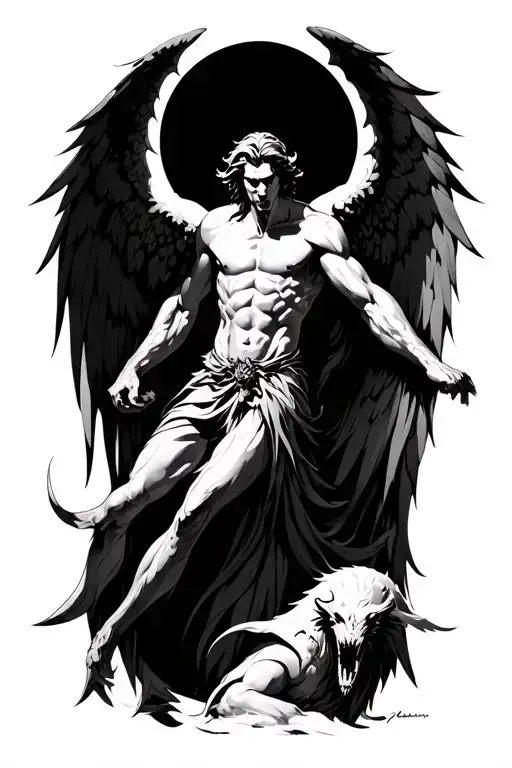 Arc Angel Gabriel Fighting Demons