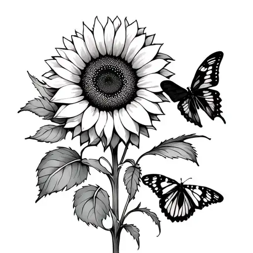 Sunflower And Music And Nature And Animals And Butterflies
