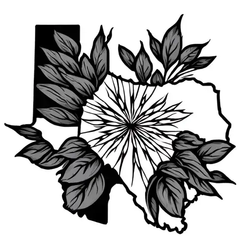 Texas State Outline With Design