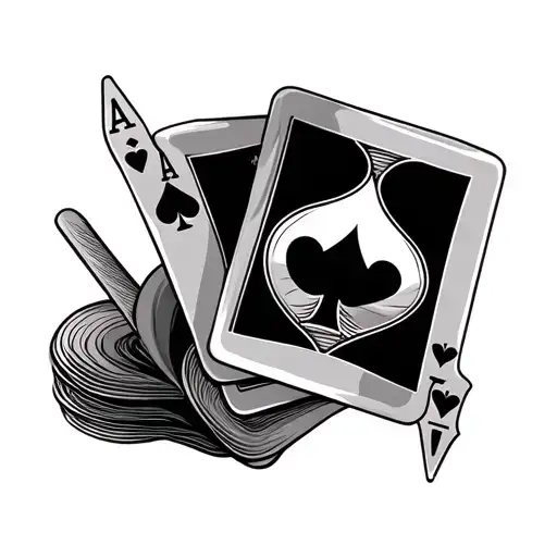 Two Ace Of Hearts Playing Cards Slightly Overlapping