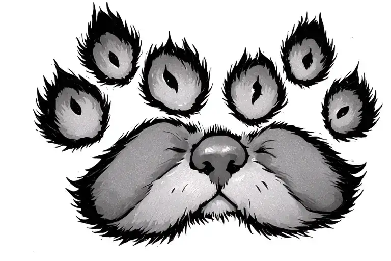 Cat Paw Print With Nose Print Inside