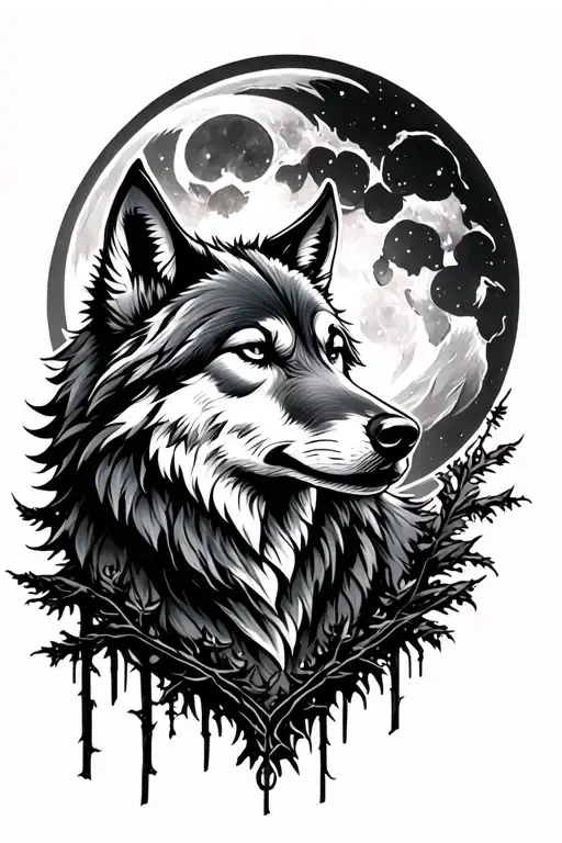 Viking Wolf Moon Forrest