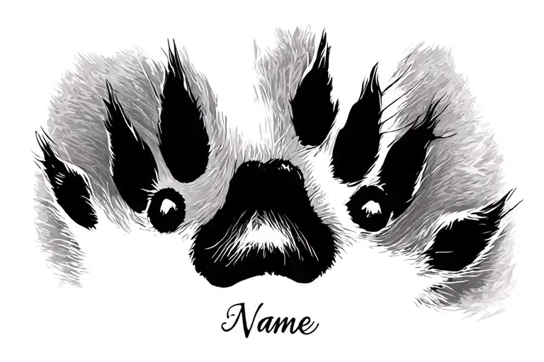 Cat Paw Print With Name Under It