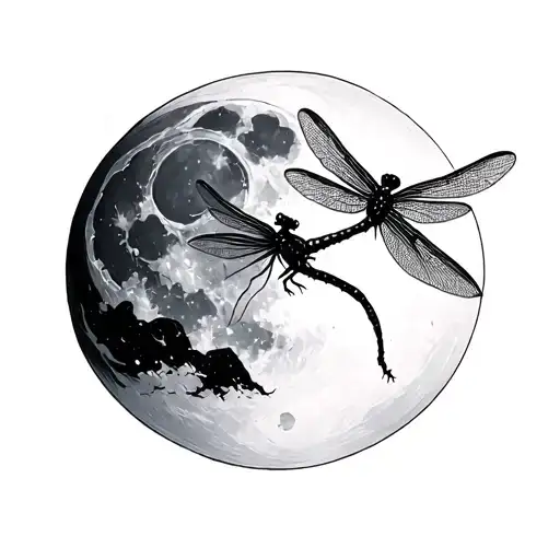 Moon With A Dragonfly