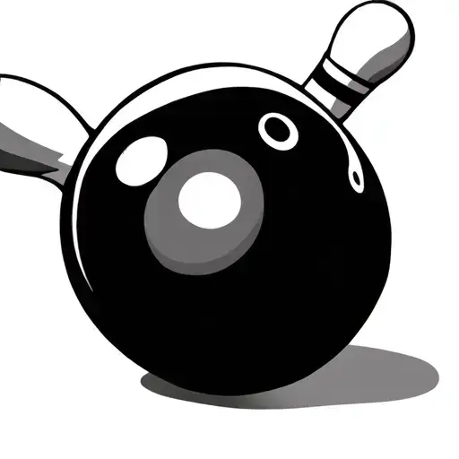 Bowling Ball And Pin Simple Outline