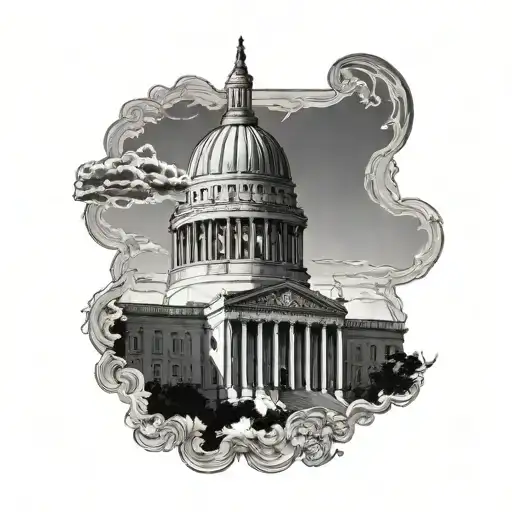 Nebraska Capitol Building Under A Sunset