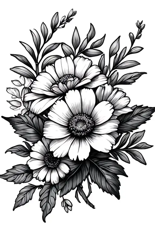 April June August Birth Flower Bouquet