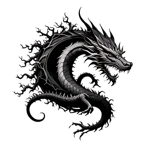 Dragon Circling A Tree Of Life