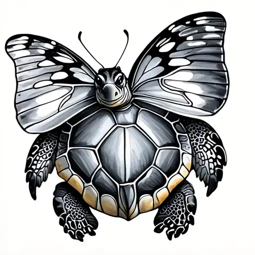 Turtle And Butterfly