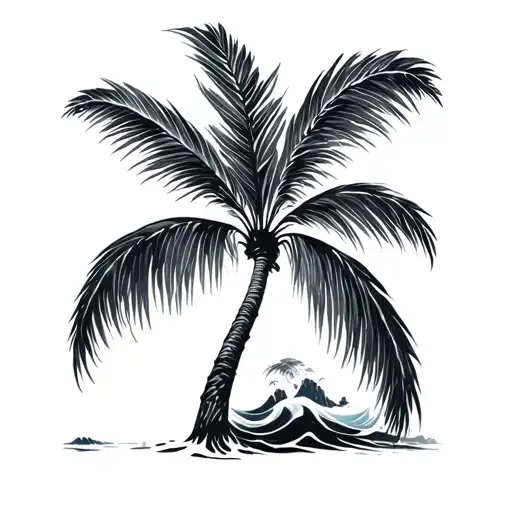 Palm Tree With Wave